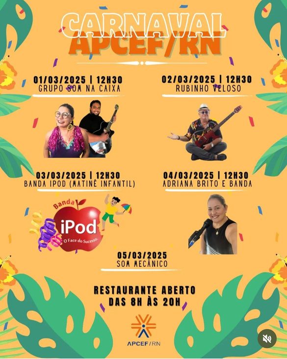 Programação do Carnaval APCEF/RN